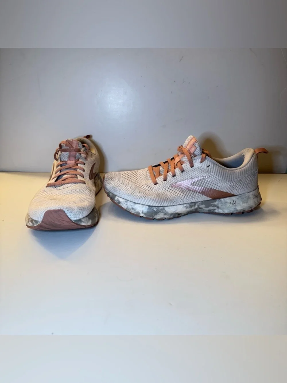 Brooks Women's Running Sneakers in Light Pink and Tan Accents